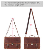 14-inch men's leather business briefcase by Plush Fashion Hub, featuring a sleek design and sturdy handle for professional use.