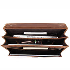 14-inch men's leather business briefcase from Plush Fashion Hub, featuring a sleek design and sturdy handle for professional use.