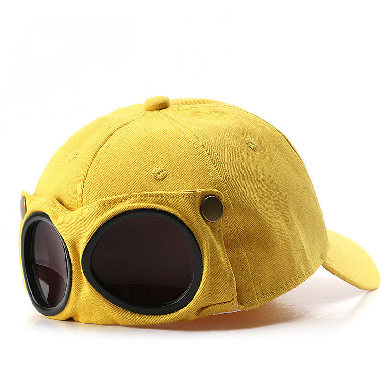 Unisex aviator baseball cap by FitiqueFit with built-in sunglasses, summer hat featuring adjustable strap and stylish design