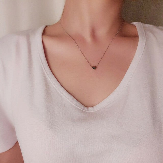 Heart-shaped clavicle chain necklace by LadyShow.Store, simple and stylish jewelry accessory for women.