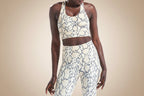FitiqueFit cropped high-waisted snake print activewear leggings for workout, featuring a bold animal pattern and comfortable fit.