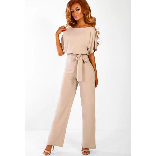 LadyShow.Store women's short-sleeve body suit with straight-leg design, featuring a strap and form-fitting style for clubwear look.