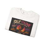 Self Love Crewneck Sweatshirt by Printify featuring empowering graphic design on soft, comfortable fabric.