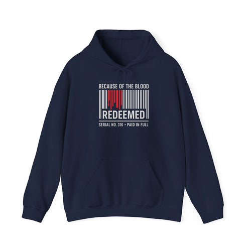 Unisex hoodie by Wear Your Worship featuring Revelation 1:5 inspirational message on a comfortable red pullover.