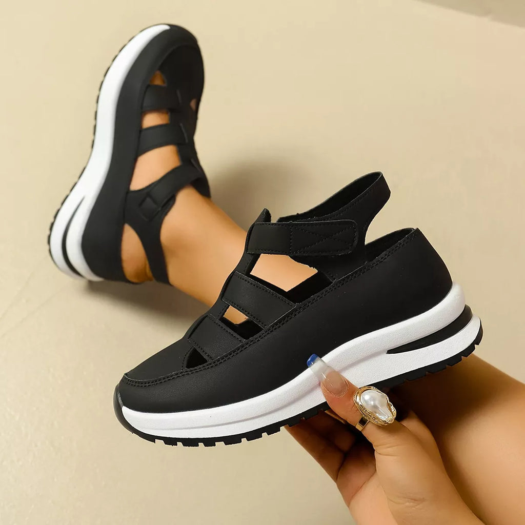 Shopimist cutout round toe platform sandals featuring open heels and stylish design, perfect for casual summer wear.