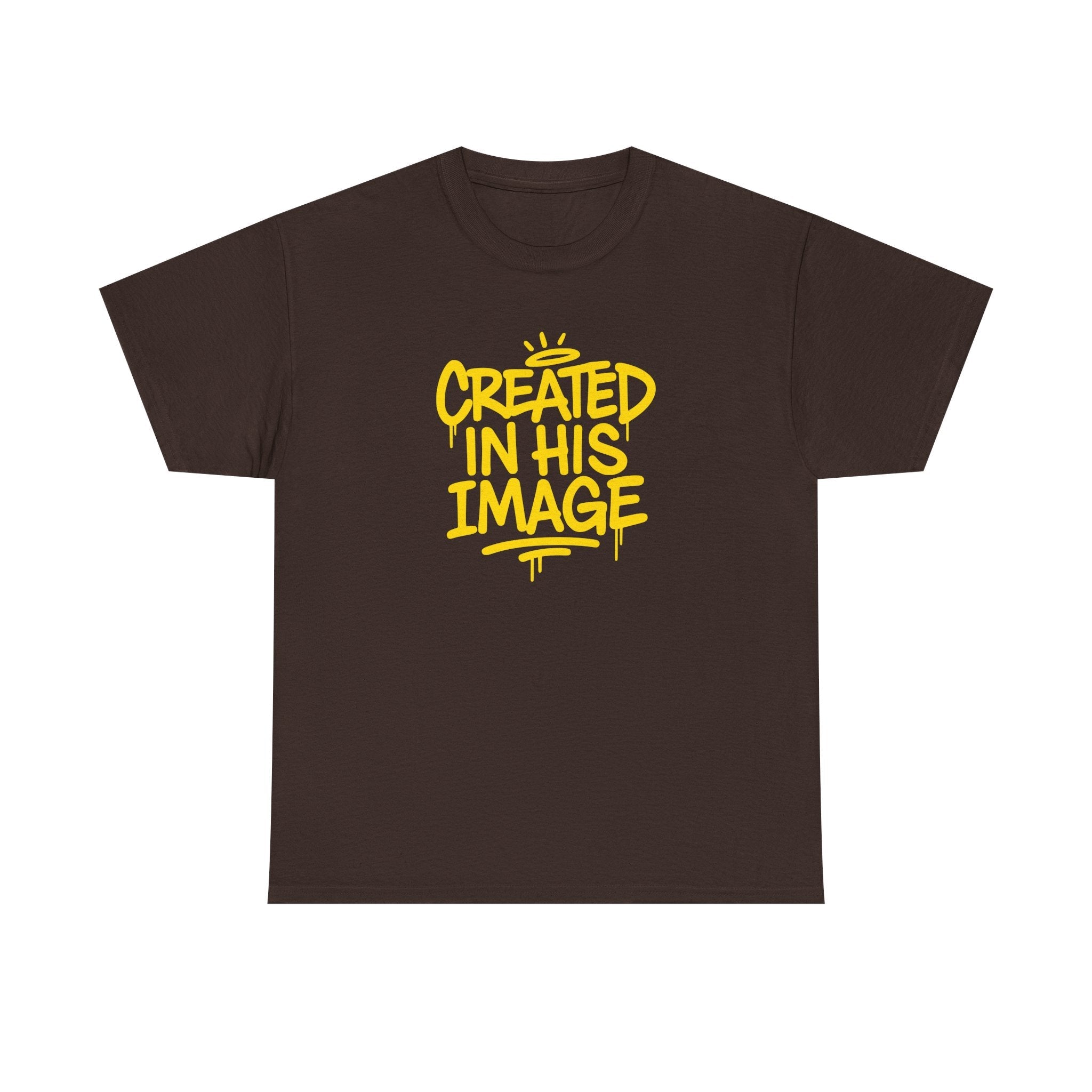 Wear Your Worship Created In His Image T-Shirt with Genesis 1:27 inspirational graphic, soft cotton apparel for men and women.