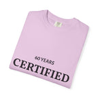 Certified Classic 60 Years T-Shirt by Printify featuring a vintage-inspired design on a casual cotton T-shirt.