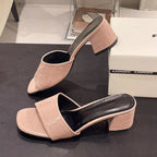 Shopimist open toe block heel sandals with stylish design and chunky heel, perfect for casual or dressy occasions.