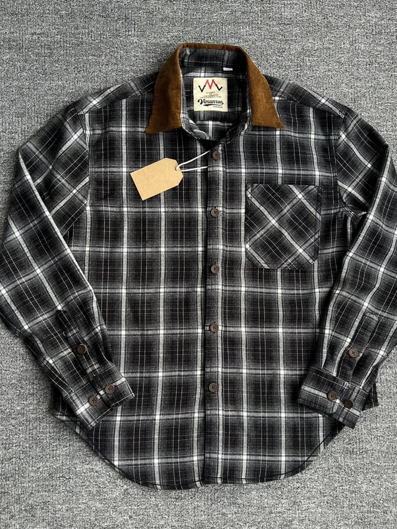 Men's plus size oversized plaid button-up shirt by Shopimist, featuring a casual fit and classic checkered pattern.
