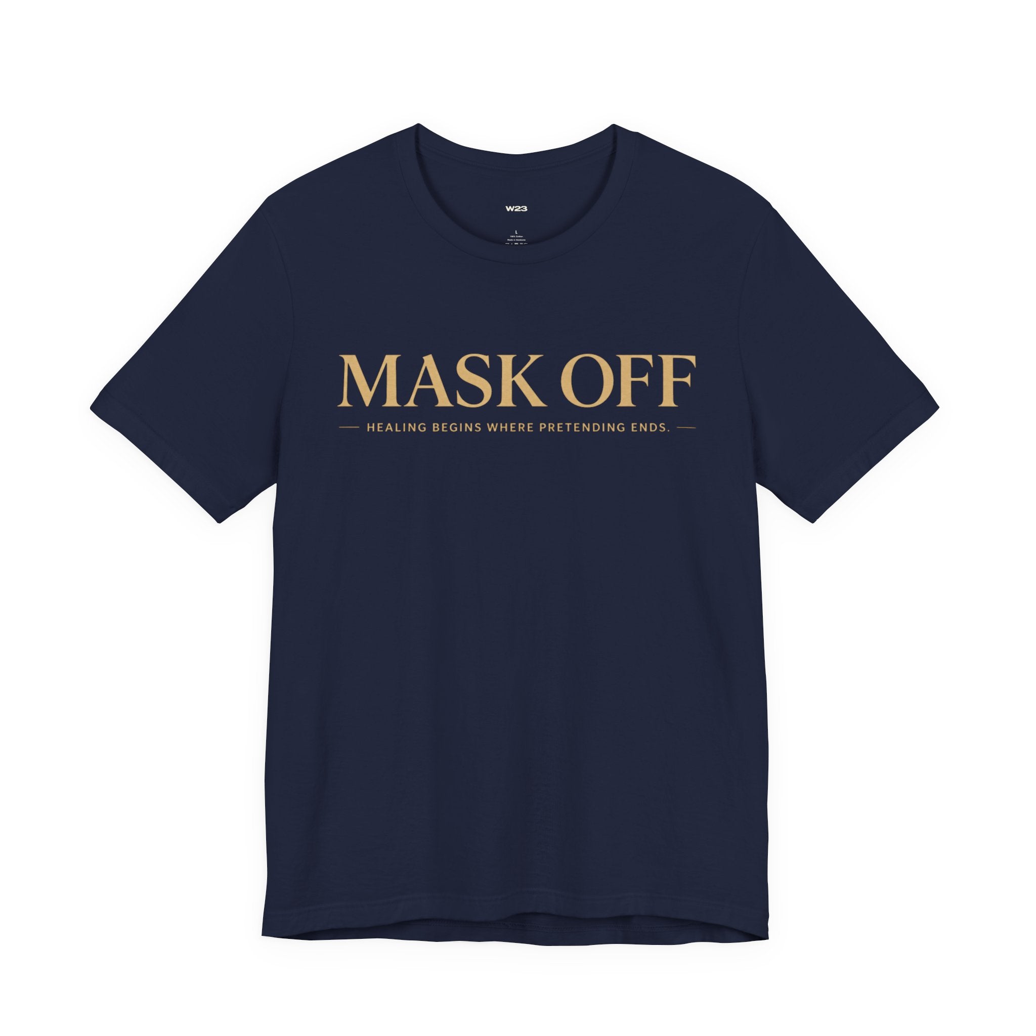 Wear Your Worship Mask Off T-Shirt from the SEEN: Unmasked Collection, featuring a stylish black graphic tee with bold design.