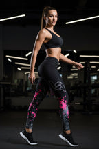 Women’s breathable digital print leggings by FitiqueFit, featuring stretch activewear pants with vibrant digital designs.