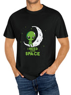 Men's summer streetwear graphic tee featuring an alien design from Plush Fashion Hub, casual casual street style shirt.