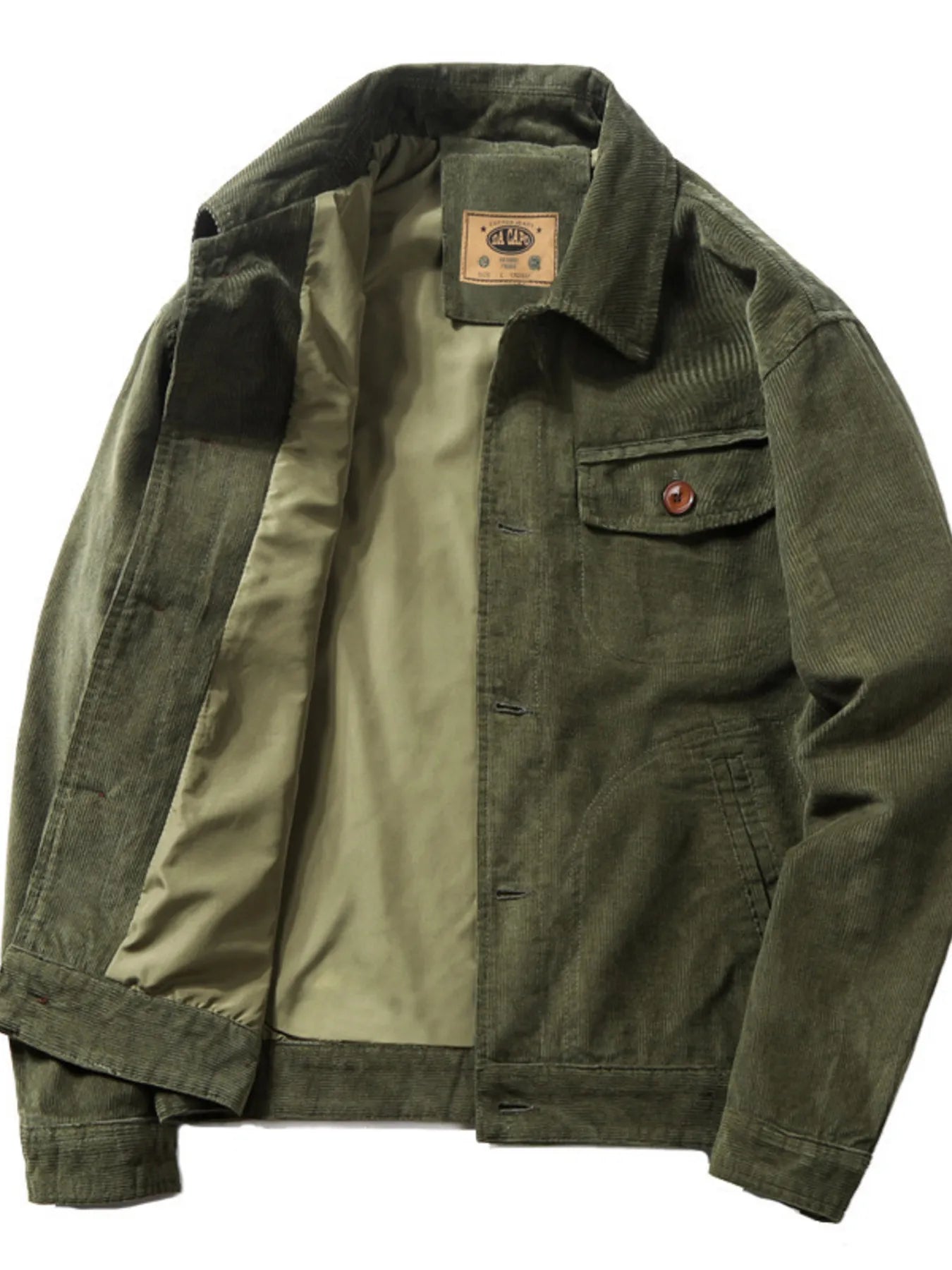 Men's plus size vintage corduroy casual jacket by Shopimist, shown in a natural pose on a neutral background.