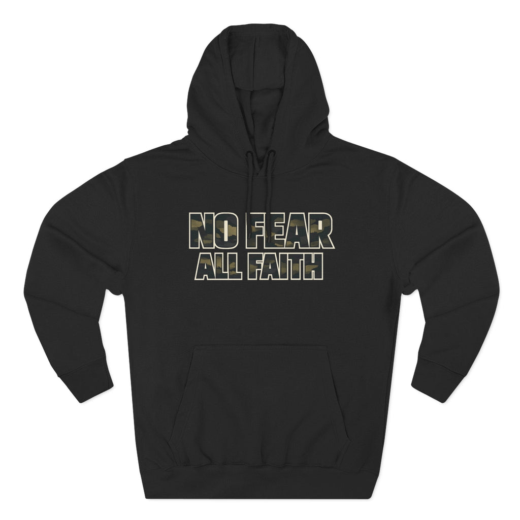 Wear Your Worship No Fear All Faith hoodie featuring 2 Timothy 1:7 inspirational message on soft, comfortable apparel.
