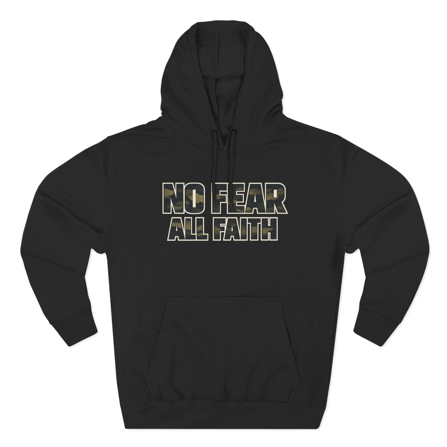 Wear Your Worship No Fear All Faith hoodie featuring 2 Timothy 1:7 inspirational message on soft, comfortable apparel.