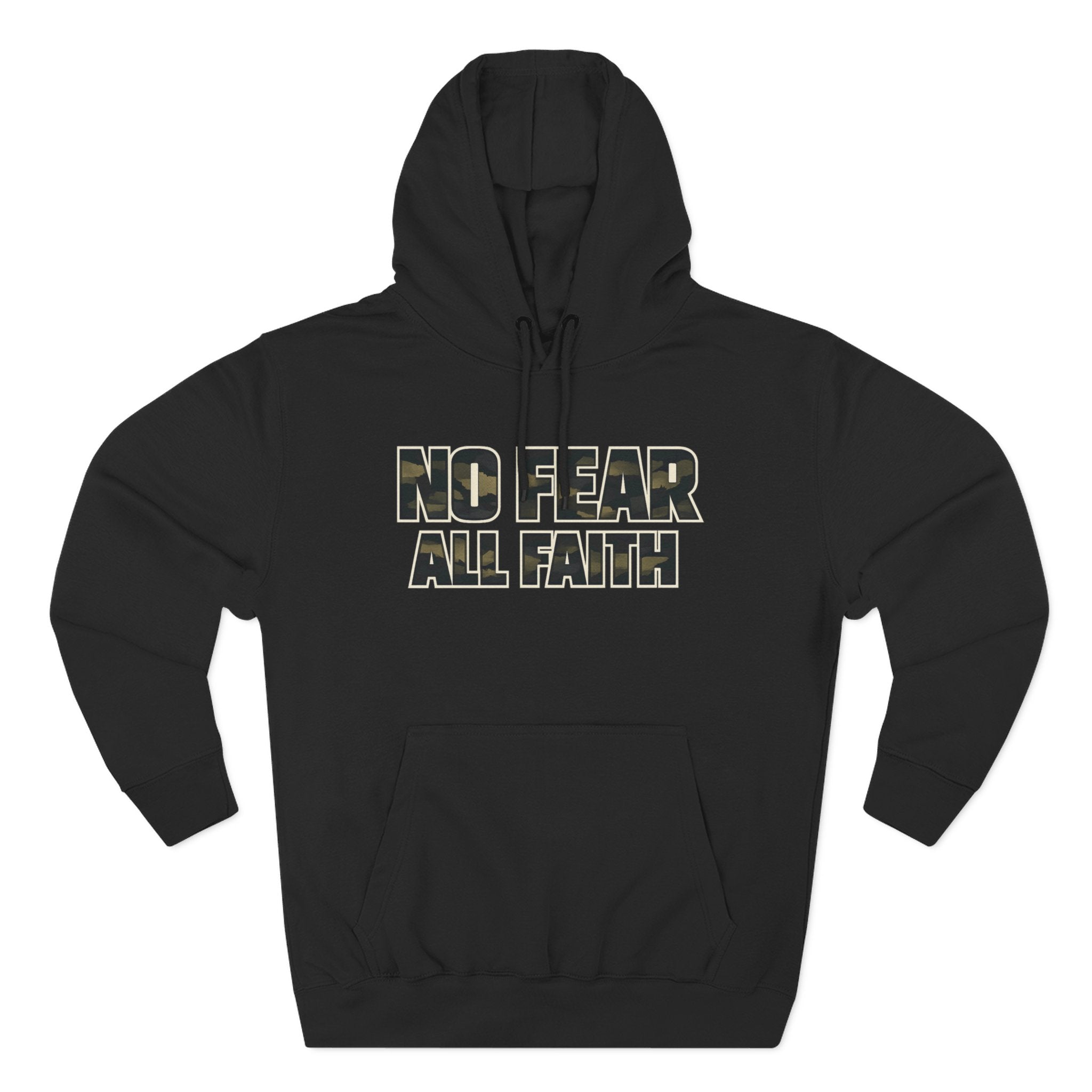 Wear Your Worship No Fear All Faith hoodie featuring 2 Timothy 1:7 inspirational message on soft, comfortable apparel.