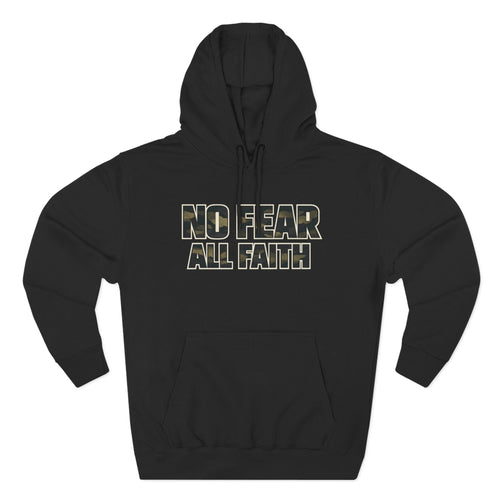 Wear Your Worship No Fear All Faith hoodie featuring 2 Timothy 1:7 inspirational message on soft, comfortable apparel.