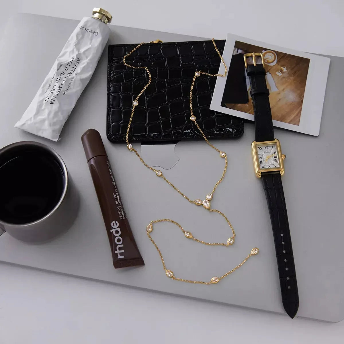 18K Gold-Plated Zircon Chain Necklace - Plush Fashion Hub