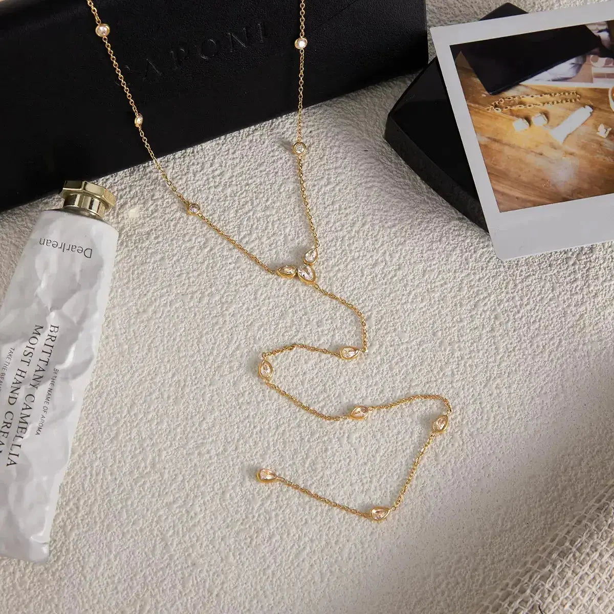 18K Gold-Plated Zircon Chain Necklace - Plush Fashion Hub