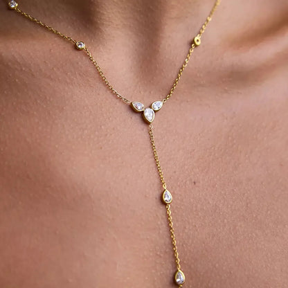 18K Gold-Plated Zircon Chain Necklace - Plush Fashion Hub