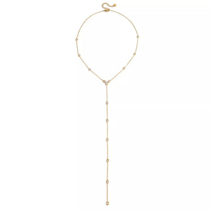 18K Gold-Plated Zircon Chain Necklace - Plush Fashion Hub