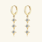 Sterling silver geometric shape earrings with moissanite stones, crafted in 925 silver, featuring modern angular design for elegant style