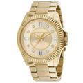 Juicy Couture Women's Stella watch with gold-tone case and black leather strap, stylish and elegant accessory.