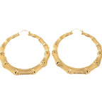 Stainless steel textured hoop earrings with a polished finish, stylish jewelry accessory in natural light.