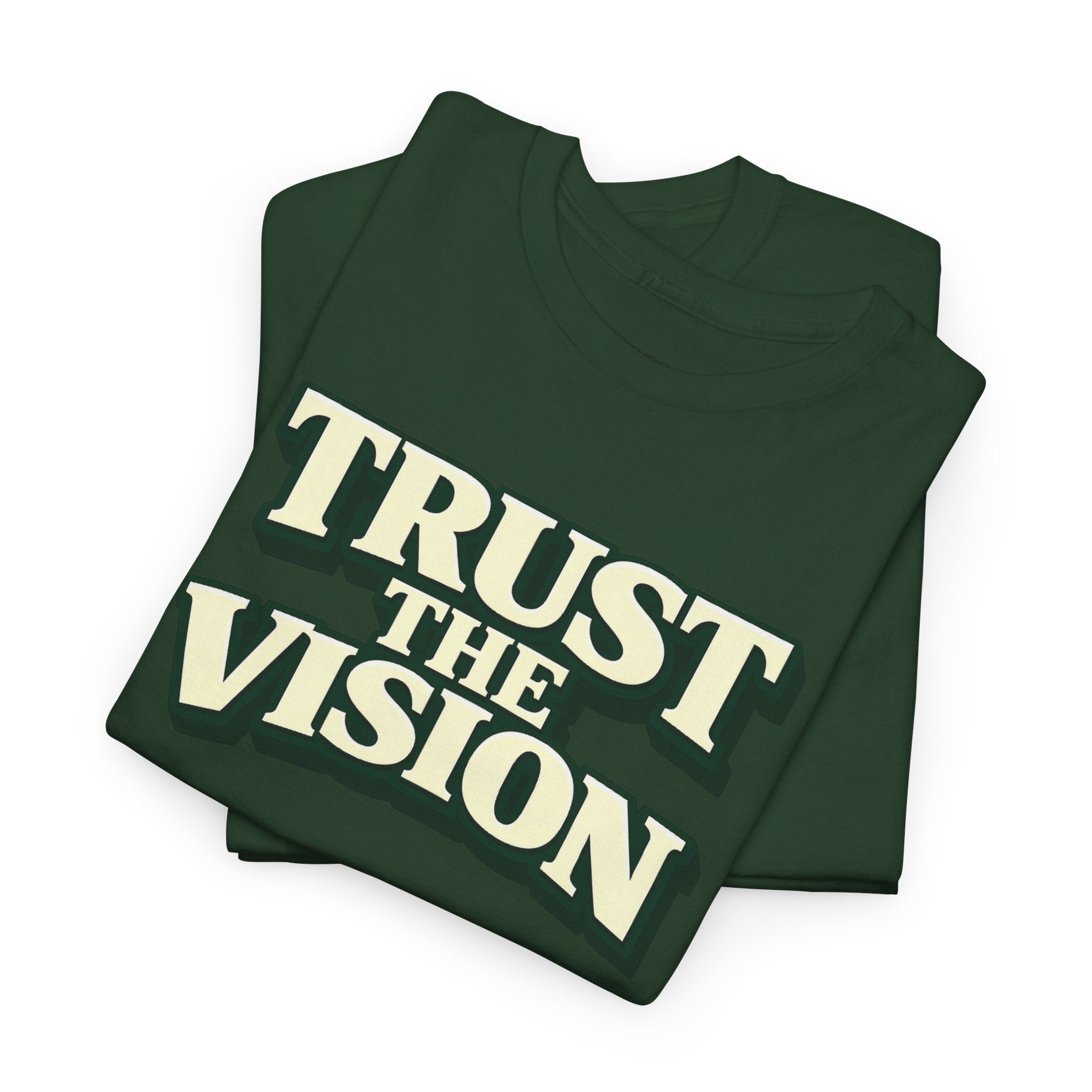 Wear Your Worship Trust The Vision T-Shirt, premium cotton graphic tee featuring bold design for purpose-driven style.