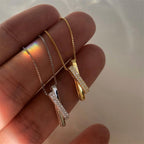925 sterling silver zircon pendant necklace with a sparkling gemstone, featuring a delicate chain and elegant design.