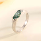 Sterling silver ring with 1-carat moissanite gemstone, featuring a sleek design and shiny finish.