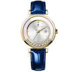 Christian Van Sant Women's Bria watch with a sleek design and stainless steel band, displayed on a white background.