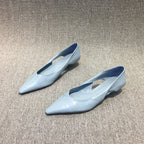 Pointed hollow low heel shoes