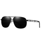 Black polarized driving sunglasses for men by Plush Fashion Hub, stylish eye wear with UV protection and sleek designer frame.