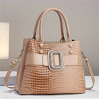 Lizard Patterned Mini Bucket Crossbody Bag with Zipper