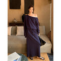 Asymmetrical Shoulder Hoodie & Mini Skirt Co-Ord Set