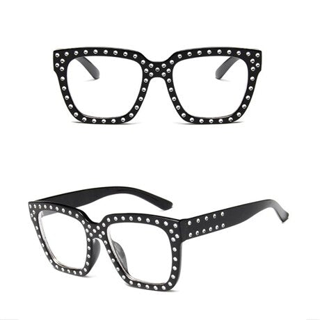 Women's sunglasses with crystal decoration, FitiqueFit eyewear featuring stylish design and UV protection.