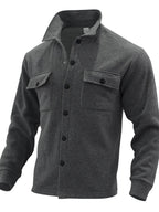 Men's plus size full sleeve button-up jacket by Shopimist, shown in a stylish design with a classic collar and front buttons.