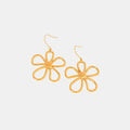 18K gold-plated flower earrings featuring delicate petal details and a shiny finish, perfect for elegant jewelry accessory.