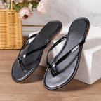 Plush Fashion Hub toe post flats sandals with minimalist design, featuring a comfortable strap and open toe style.