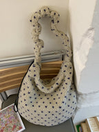 Sherpa ruched strap handbag by Shopimist featuring a cozy textured surface and stylish design, perfect for casual and chic outfits.