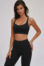 Fitglutes Activewear Kinetic Cross Back Sports Bra and Leggings 2-piece set, featuring stylish gymwear for workout and active fitness.