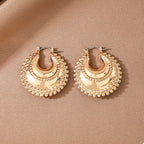 18K gold-plated alloy crescent moon hoop earrings with a sleek, elegant design perfect for everyday wear