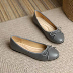 Plush Fashion Hub women's slip-on flats with egg-roll edge design, round toe, inspired by classic Chanel-inspired footwear.