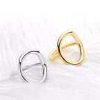 18K gold-plated copper round ring with a smooth finish, showcasing a sleek and elegant jewelry design.