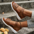 Shopimist open toe flats sandals featuring a sleek design with comfortable straps and stylish finish, ideal for casual wear.