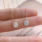 Sterling silver zircon pendant necklace featuring a sparkling gemstone on a delicate chain, elegant jewelry accessory.