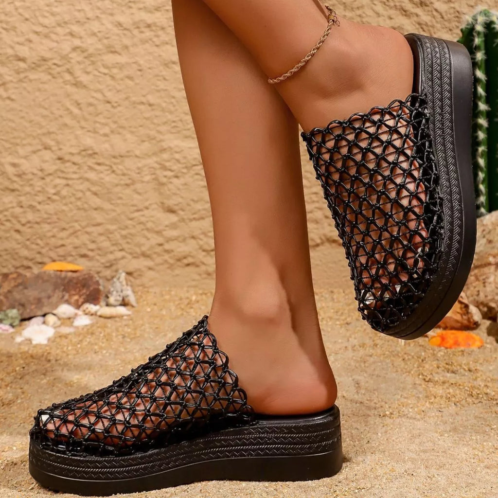 Shopimist round toe platform sandals featuring a chunky heel and stylish design, perfect for casual or summer wear.