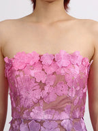 Floral embroidered tube maxi dress by Shopimist featuring vibrant floral embroidery and a fitted sleeveless design.