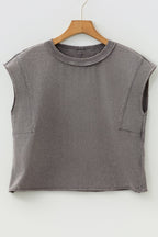 Threaded Pear Ellianna Fit Cotton Tank Top displayed on a hanger, showcasing a sleeveless, casual white tank top for women.